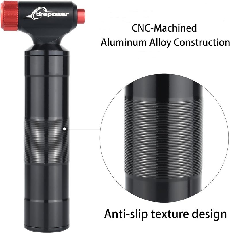 Ctrepower CO2 Bike Tire Inflator - Push-Button Presta & Schrader Compatible CO2 Bike Pump or 12X 16g Threaded CO2 Cartridges for Road Bikes, MTB, Hybrid Bikes - Image 4